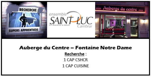 Recrutement - Auberge du Centre Fontaine Notre dam