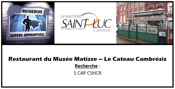 Recrutement - Restaurant du musee matisse Le Catea